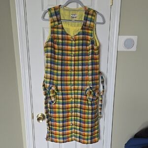 80's Plaid Wool Sleeveless Dress